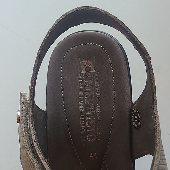 Mephisto Pattie Comfort Sandal Taupe Gold Size 41 - Picture 7 of 16